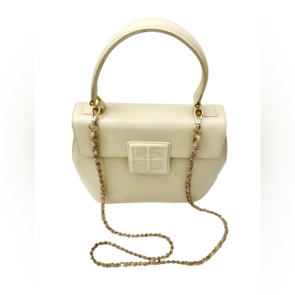 Authentic Givency White Cream Leather Handbag Made in Italy  D.PAT 896710 - Picture 3 of 16